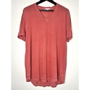 Standard James Perse Coral V Neck Tee Shirt Size 3